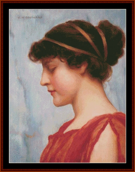 Ophelia - J.W. Godward pdf cross stitch pattern