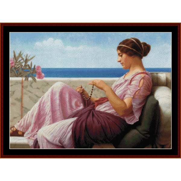 A Souvenir, 1920 - J.W. Godward pdf cross stitch pattern