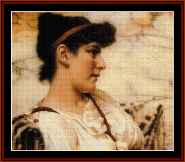 The Siesta - J.W. Godward cross stitch pattern