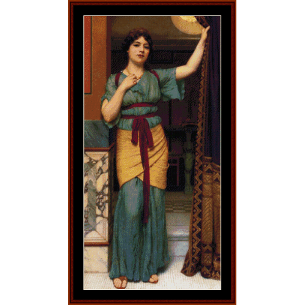 A Pompeiian Lady, 1916 - J.W. Godward pdf cross stitch pattern