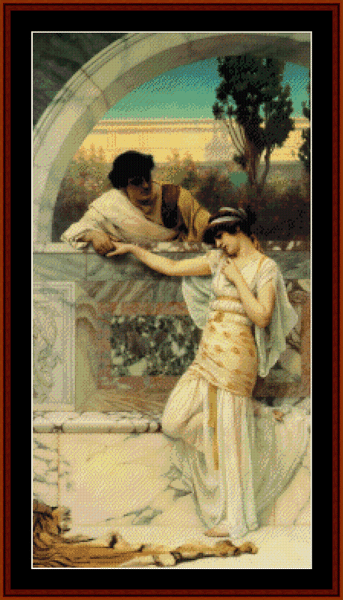 The Entreaty - J.W. Godward cross stitch pattern