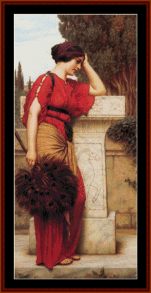 La Pensierosa - J.W. Godward cross stitch pattern