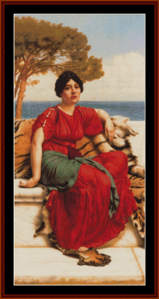 By the Blue Ionian Sea - J.W. Godward pdf cross stitch pattern