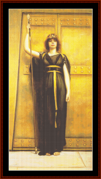 The Priestess II - J.W. Godward cross stitch pattern