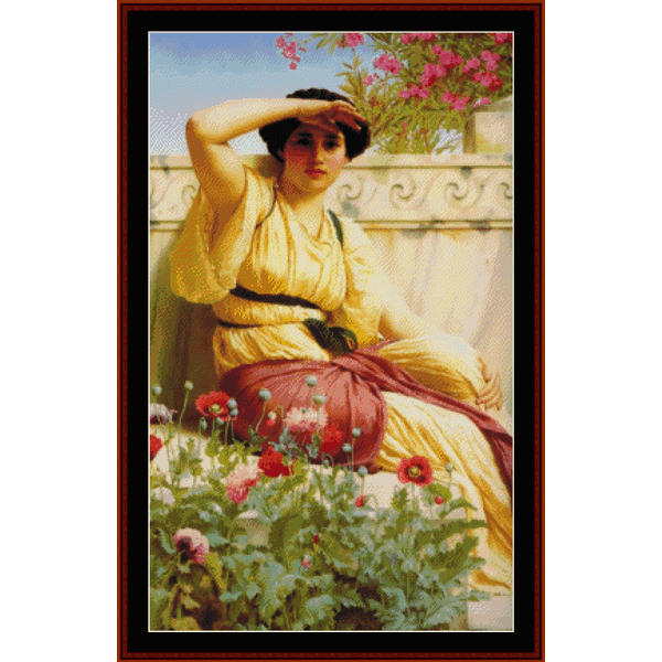 A Tryst, 1912 - J.W. Godward pdf cross stitch pattern