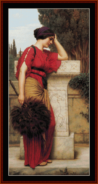 The Thoughtful One - J.W. Godward cross stitch pattern
