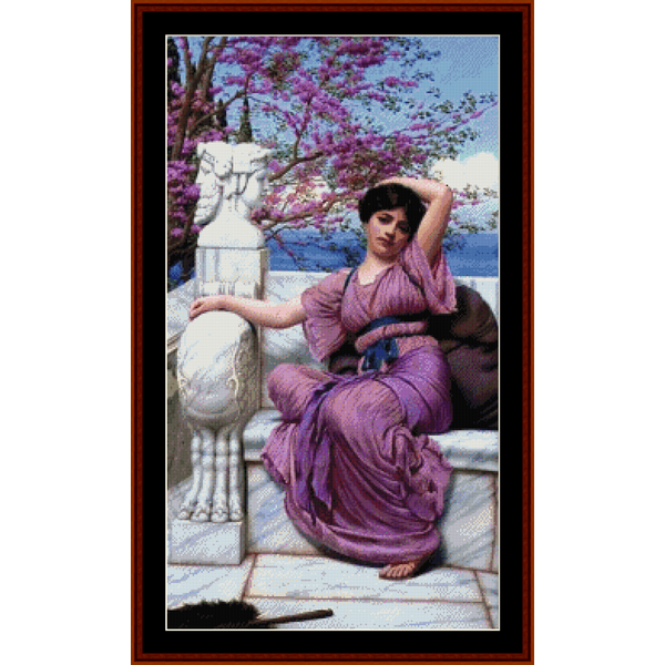 Lassitude - J.W. Godward cross stitch pattern