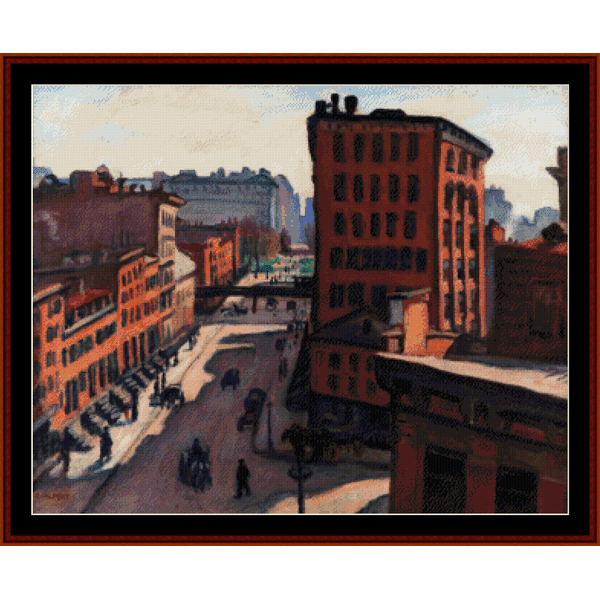 Greenwich Village, NY - Samuel Halpert pdf cross stitch pattern