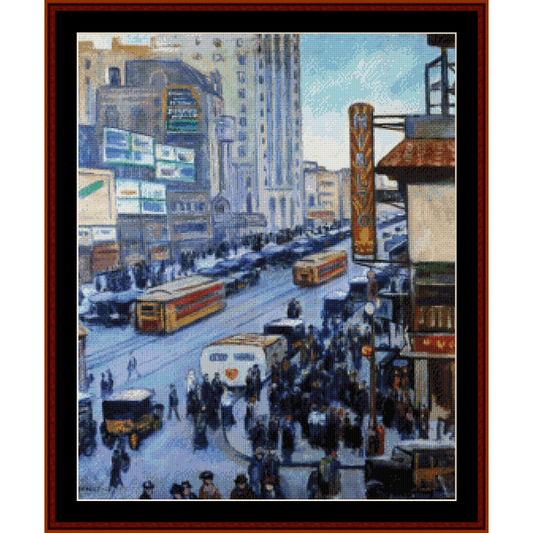 Times Square, NY  1923 - Samuel Halpert cross stitch pattern