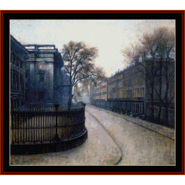 Montague Street, London - Vilhelm Hammershøi pdf cross stitch pattern