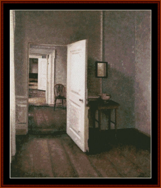 The Four Rooms - Vilhelm Hammershøi pdf cross stitch pattern