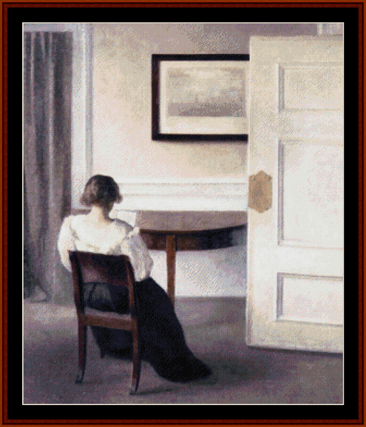 Interior, 1893 - V. Hammershoi cross stitch pattern