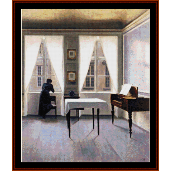 Interior 1901 - V. Hammershoi cross stitch pattern