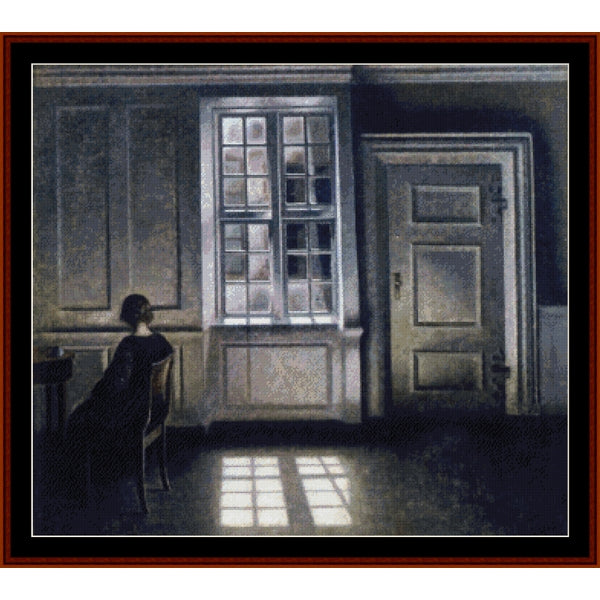 Interior, 1909 by Vilhelm Hammershoi pdf counted cross stitch pattern
