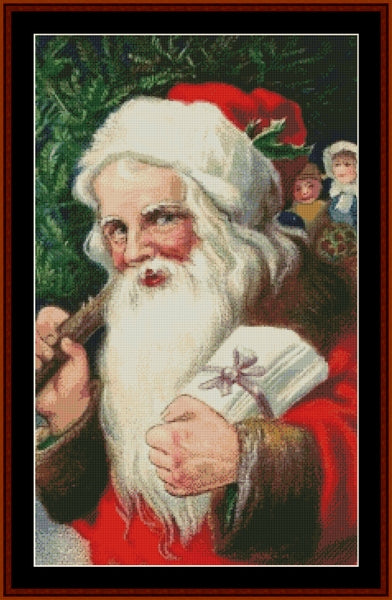 Santa with Gifts - Holiday pdf cross stitch pattern
