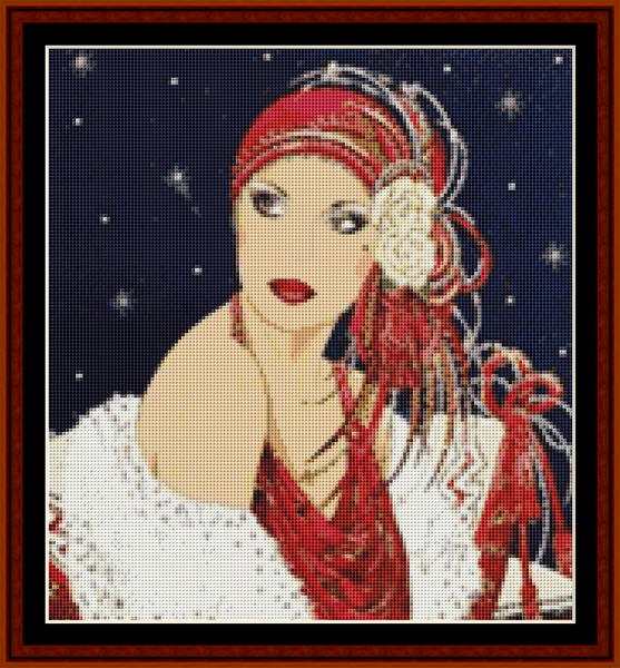 He's Late - Holiday pdf cross stitch pattern
