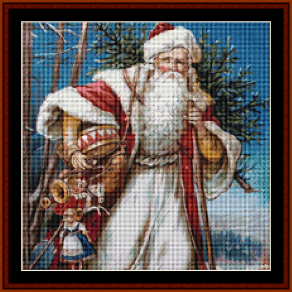 Victorian Santa V pdf cross stitch pattern