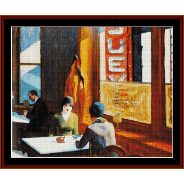 Chop Suey - Edward Hopper pdf cross stitch pattern