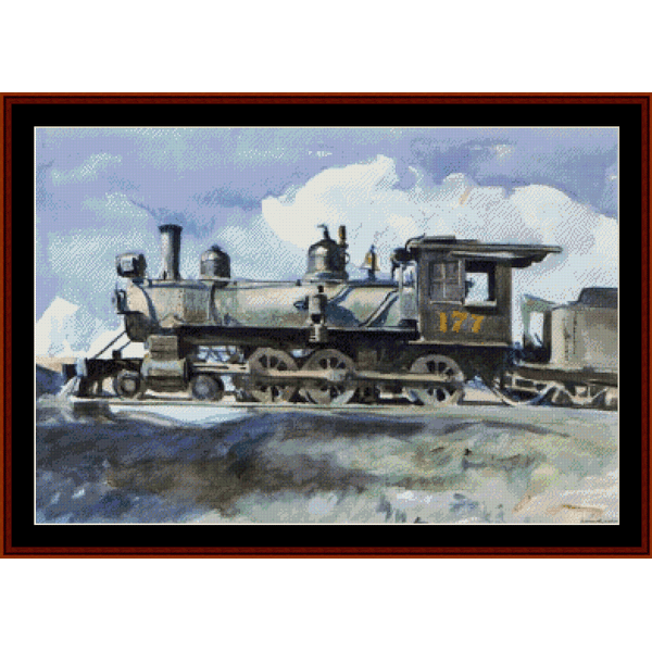 Locomotive - Edward Hopper pdf cross stitch pattern