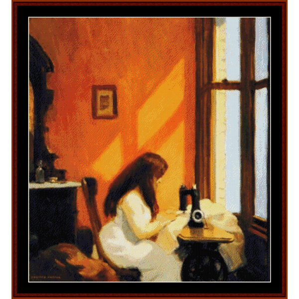 Girl at Sewing Machine - Edward Hopper cross stitch pattern