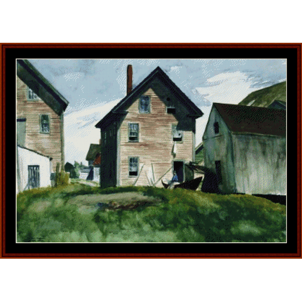 Gloucester Mansion - Edward Hopper cross stitch pattern