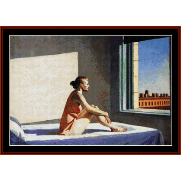Morning Sun - Edward Hopper pdf cross stitch pattern