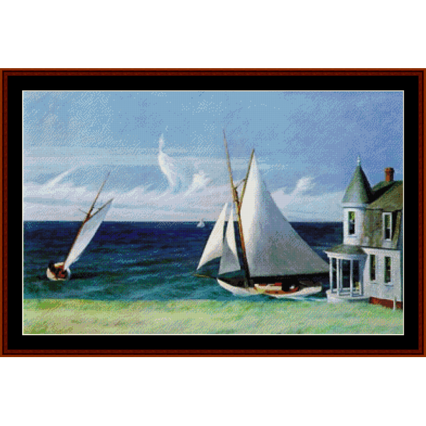 Lee Shore - Edward Hopper cross stitch pattern