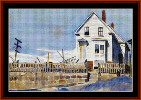 Cape Cod Winter - Edward Hopper pdf cross stitch pattern