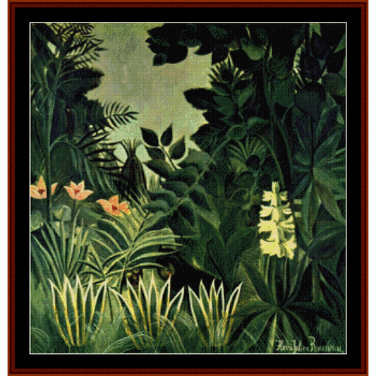 The Equatorial Jungle - Henri Rousseau cross stitch pattern