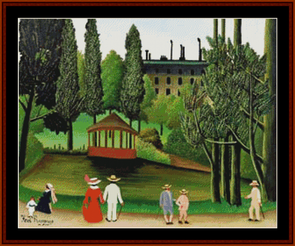 Montsouris Park - Henri Rousseau pdf cross stitch pattern