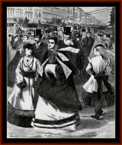 Broadway, 1868 pdf cross stitch pattern