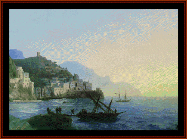 View of Amalfi - Aivazovsky cross stitch pattern