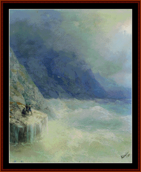 Rocks in the Mist, 1890 - Aivazovsky cross stitch pattern