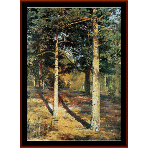 Sunlit Pines - Ivan Shishkin pdf cross stitch pattern