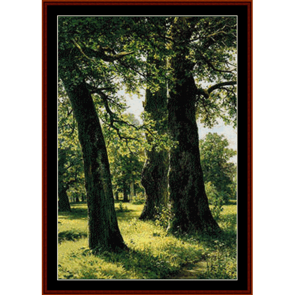Oaks II - Ivan Shishkin pdf cross stitch pattern