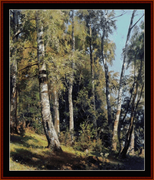 Birch Grove - Ivan Shishkin pdf cross stitch pattern