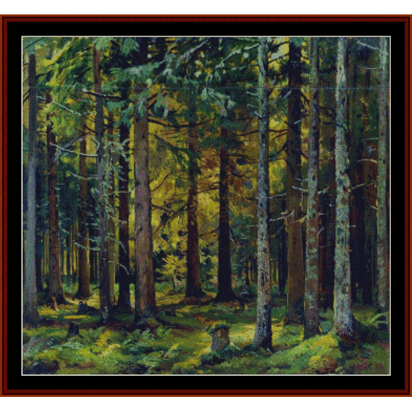 Fir Forest - Ivan Shishkin pdf cross stitch pattern