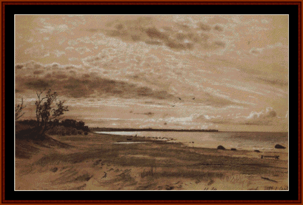 Beach, 1889 - Ivan Shishkin pdf cross stitch pattern