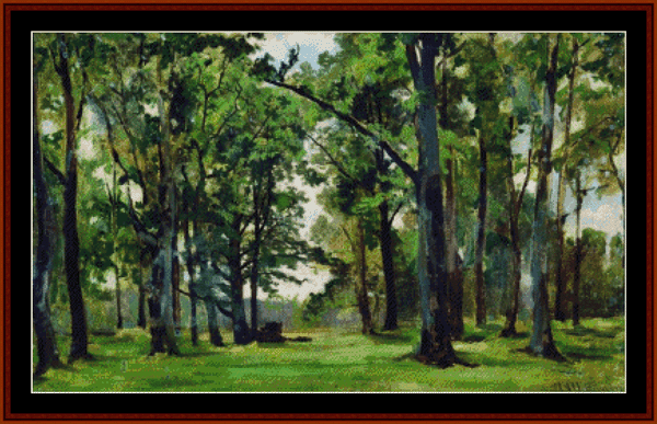 Oaks - Ivan Shishkin pdf cross stitch pattern