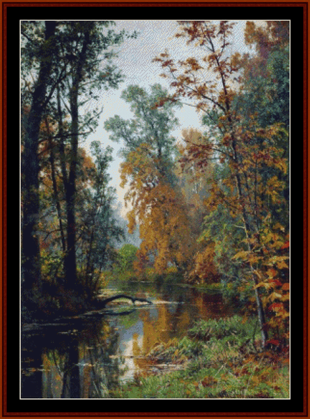 Park in Pavlosk, 1881 - Ivan Shishkin pdf cross stitch pattern
