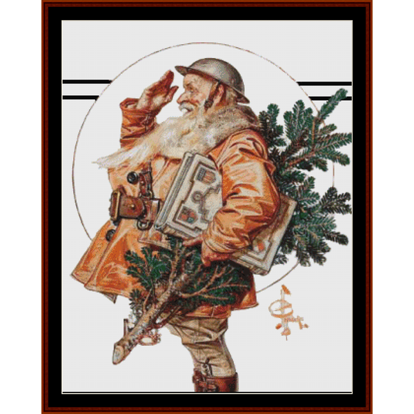 World War I Santa - J.C. Leyendecker pdf cross stitch pattern