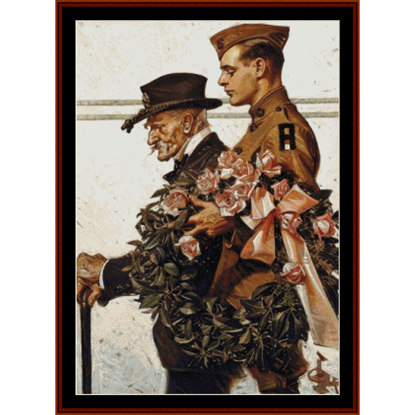Veterans - J.C. Leyendecker cross stitch pattern