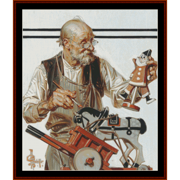 The Toymaker - J.C. Leyendecker cross stitch pattern