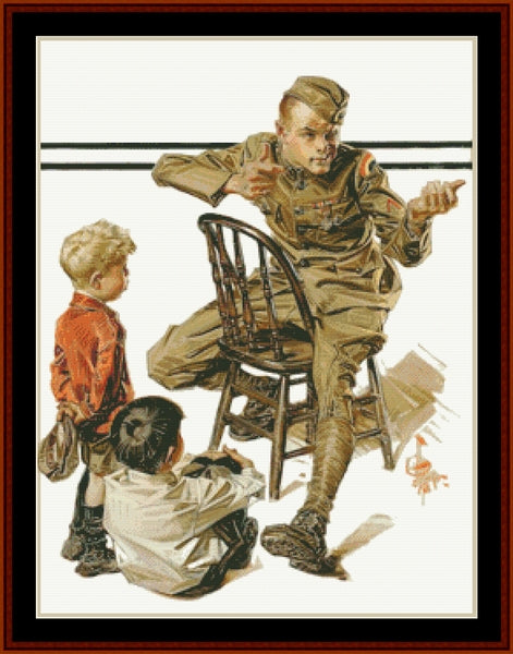 A Hero's War Story - J.C. Leyendecker pdf cross stitch pattern
