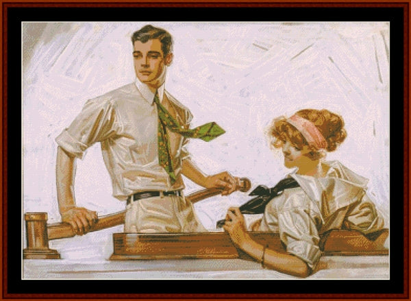 The Arrow Collar Man - J.C. Leyendecker cross stitch pattern