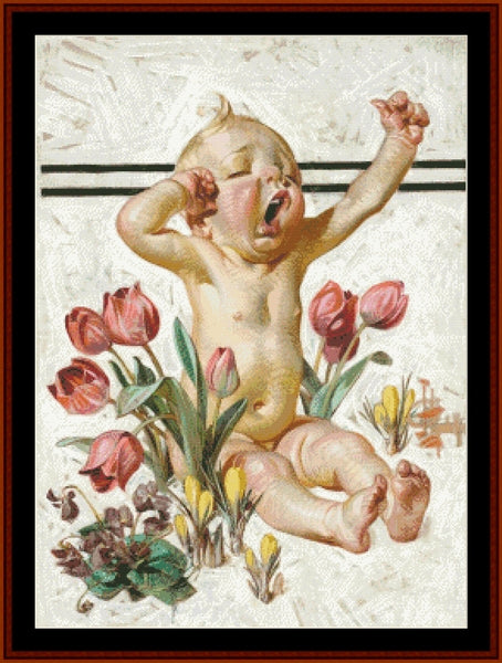Spring has Sprung - J.C. Leyendecker pdf cross stitch pattern