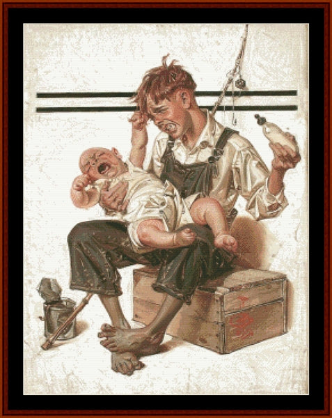 Feeding Time - J.C. Leyendecker pdf cross stitch pattern