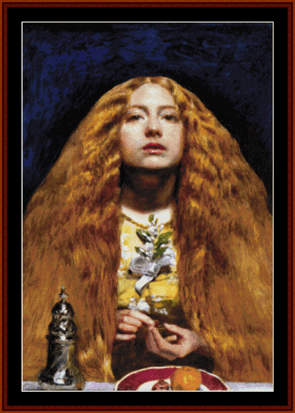 Bridesmaid - J.F. Millet pdf cross stitch pattern