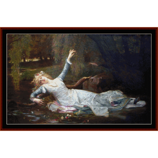 Death of Ophelia - J.E. Millais cross stitch pattern