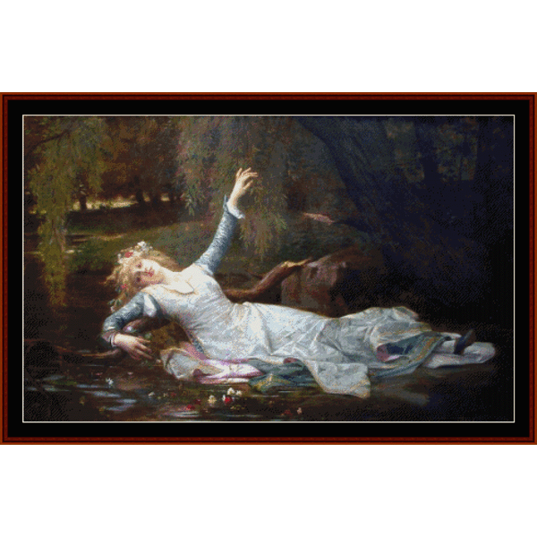 Death of Ophelia - J.E. Millais cross stitch pattern